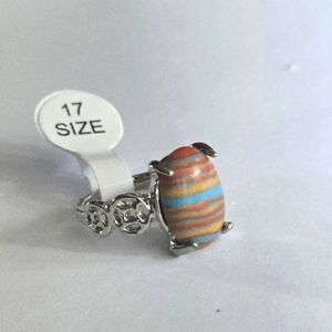 EUROPEAN STYLE NEW POLISHED CABECHON ART DECO SIZE 7 RING